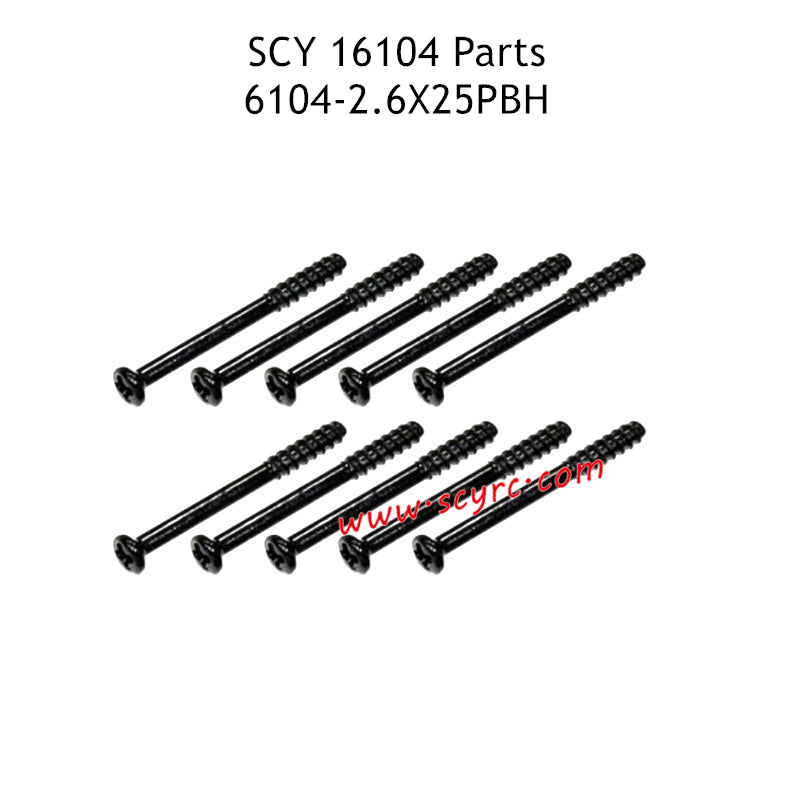 SCY 16104 RC Car Parts 2.6X25PBH Screw 6104
