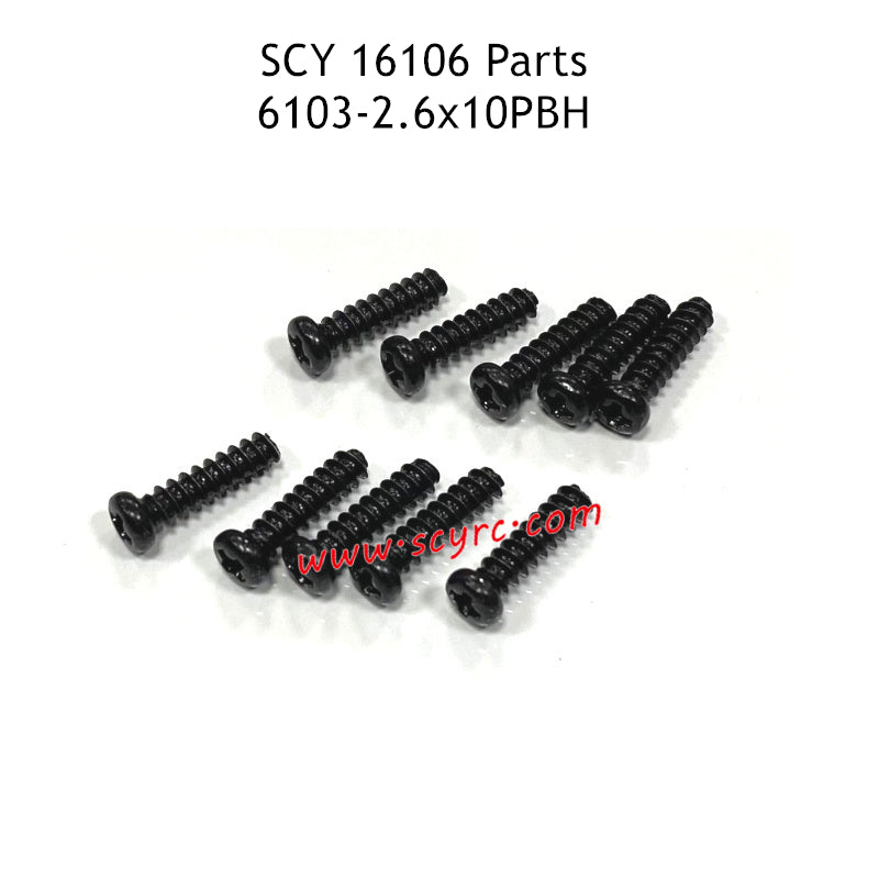 SCY 16106 RC Car Parts 2.6X10PBH Screw 6103