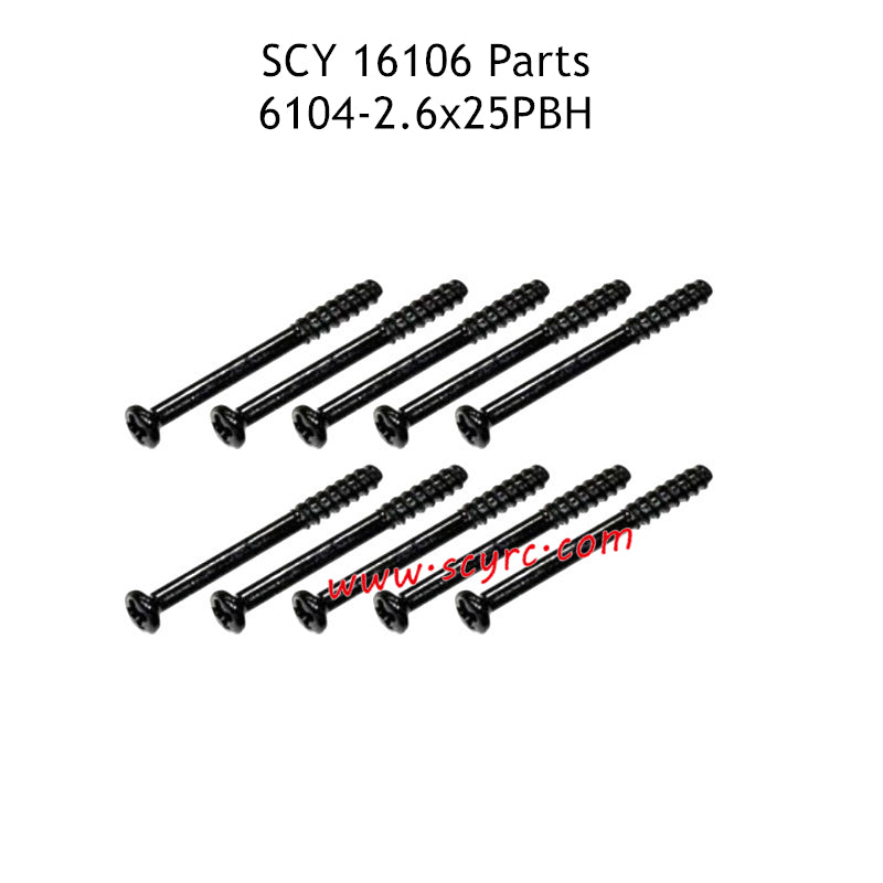 SCY 16106 RC Car Parts 2.6X25PBH Screw 6104