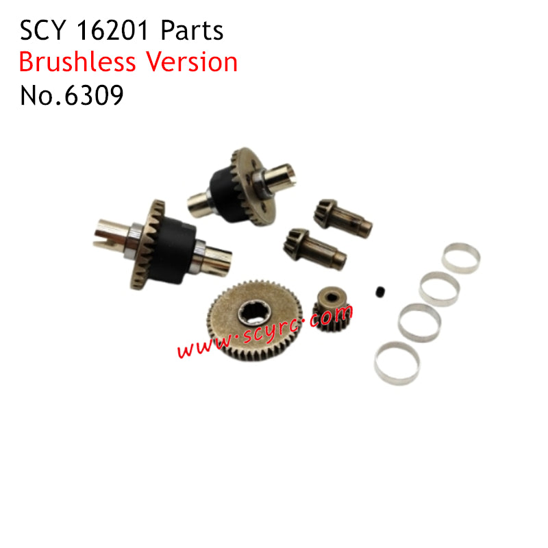 SCY 16201 Pro Parts Brushless Differential and Main Gear and Motor Gear 6309