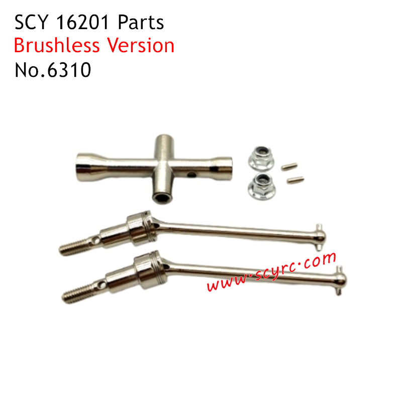 SCY 16201 Pro Parts Brushless Metal Front Drive Shaft Kit 6310