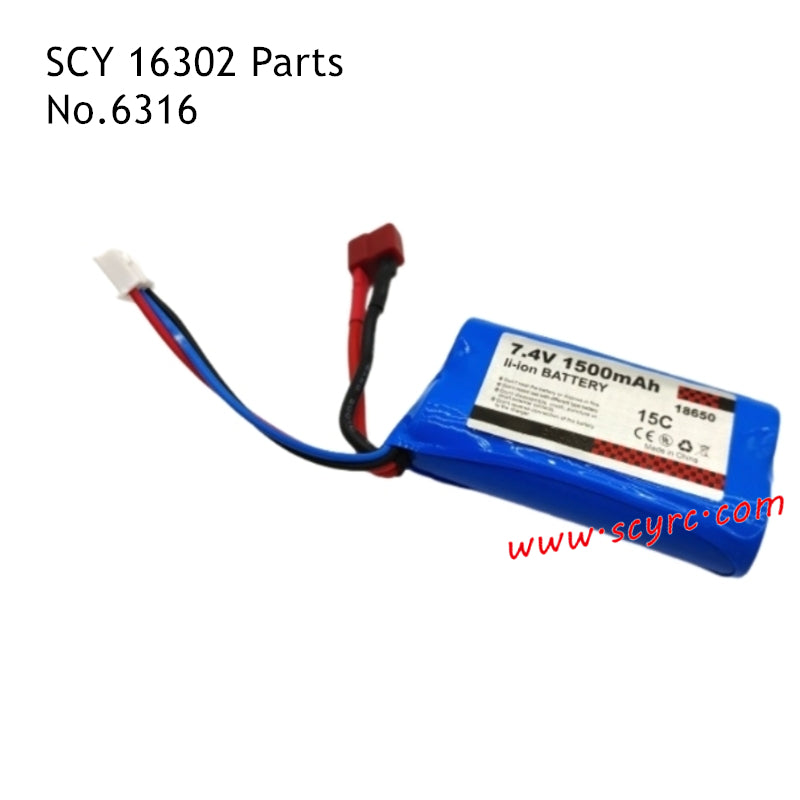 SCY 16302 Parts 7.4V 15C 1500mAh 18650 Battery 6316