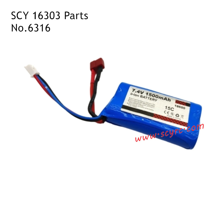 SCY 16303 Parts 7.4V 15C 1500mAh 18650 Battery 6316