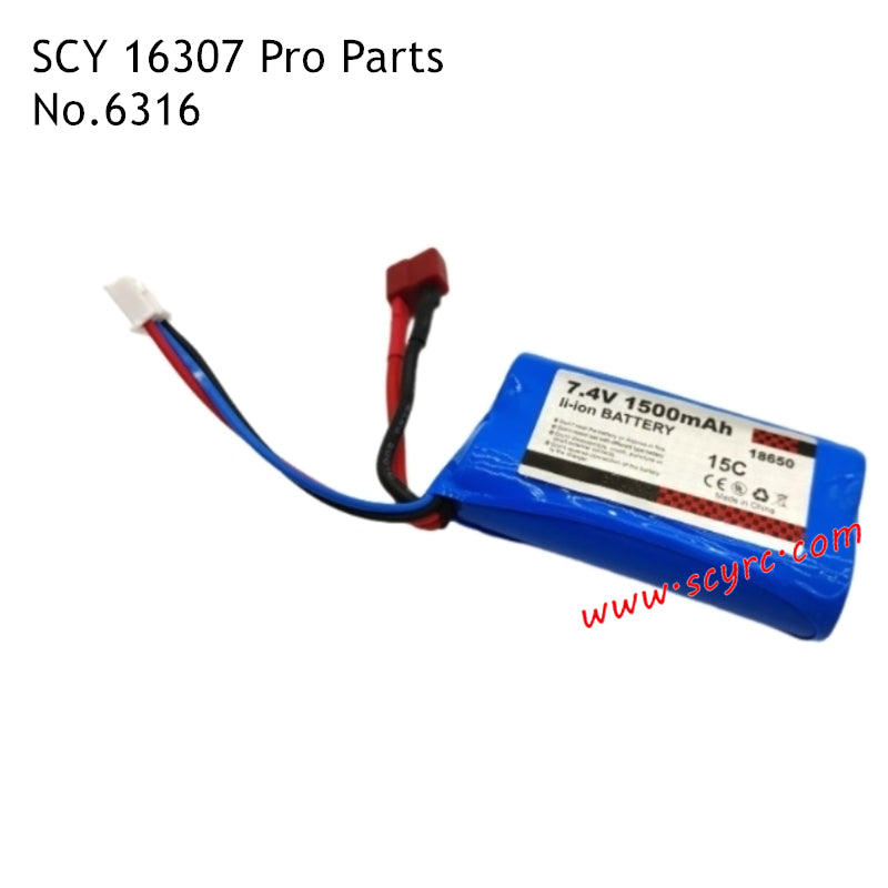 SCY 16307 Pro Parts 7.4V 15C 1500mAh 18650 Battery 6316