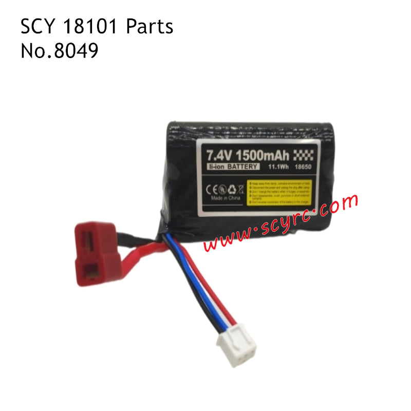 SCY 18101 RC Car Parts 18650 7.4V 1500mAh Battery 8049