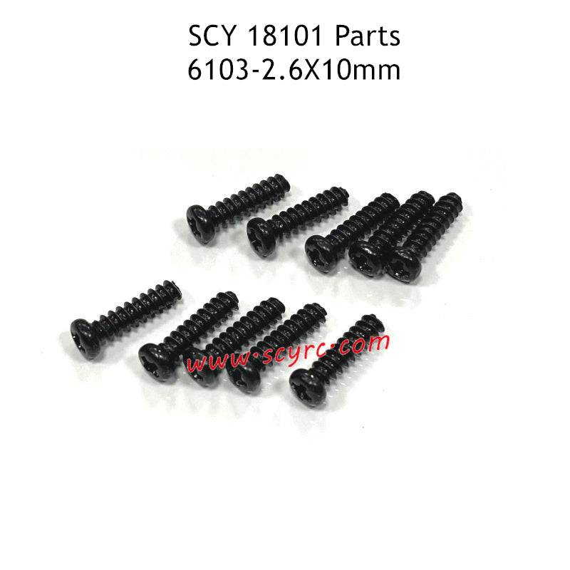 SCY 18101 RC Car Parts 2.6X10mm Screws 6103