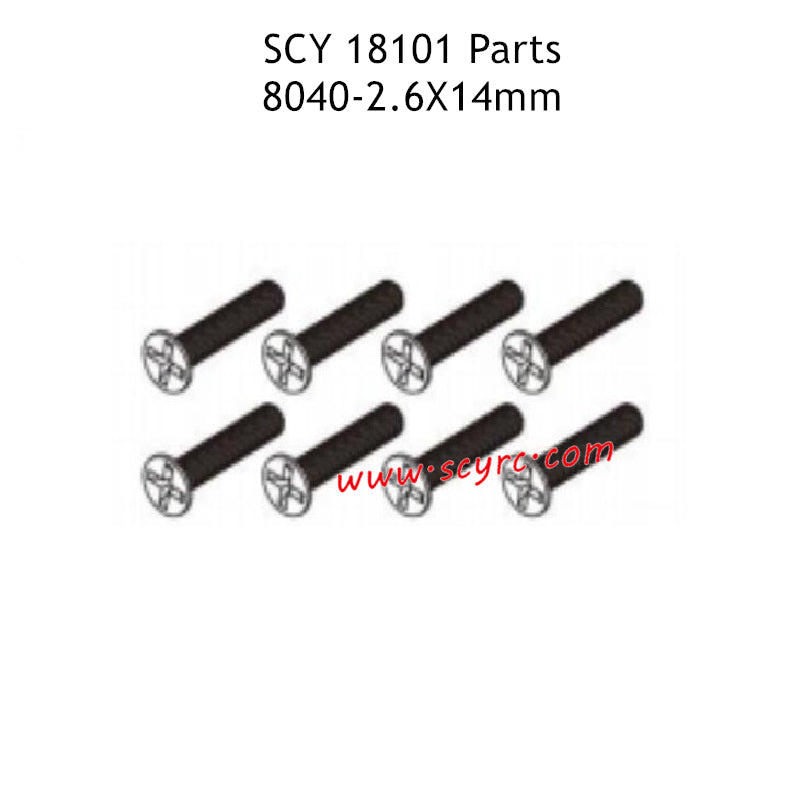 SCY 18101 RC Car Parts 2.6X14mm Screws 8040