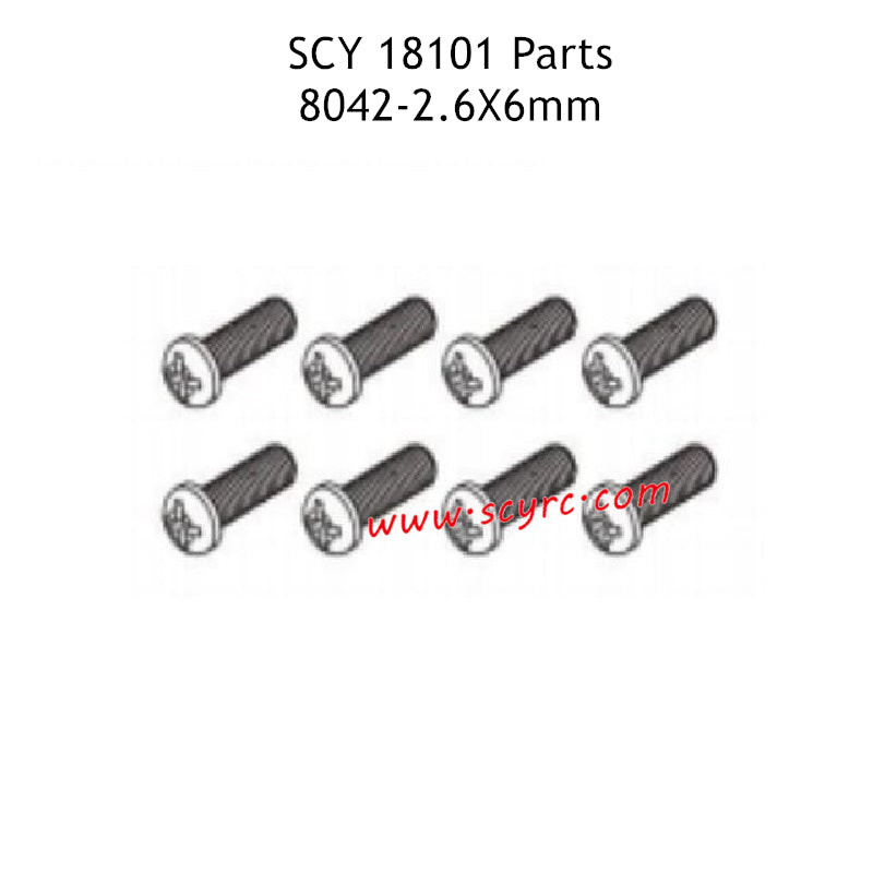 SCY 18101 RC Car Parts 2.6X6mm Screws 8042