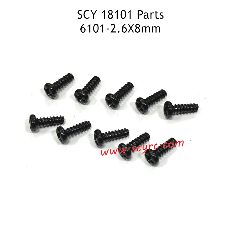 SCY 18101 RC Car Parts 2.6X8mm Screws 6101