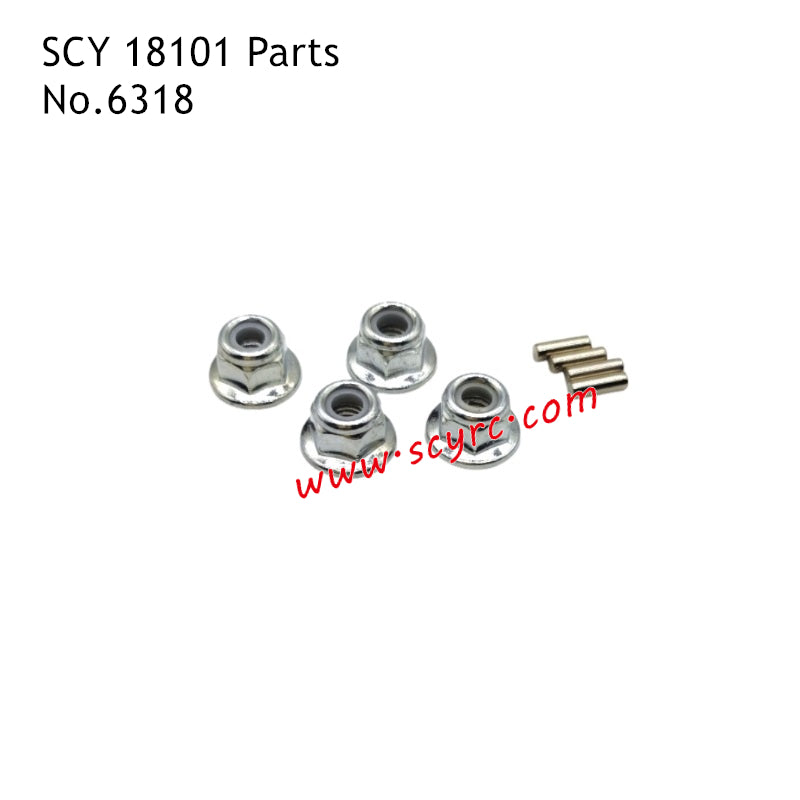 SCY 18101 RC Car Parts M4 Nut and 2X6.2mm Adapter Optical Axis 6318