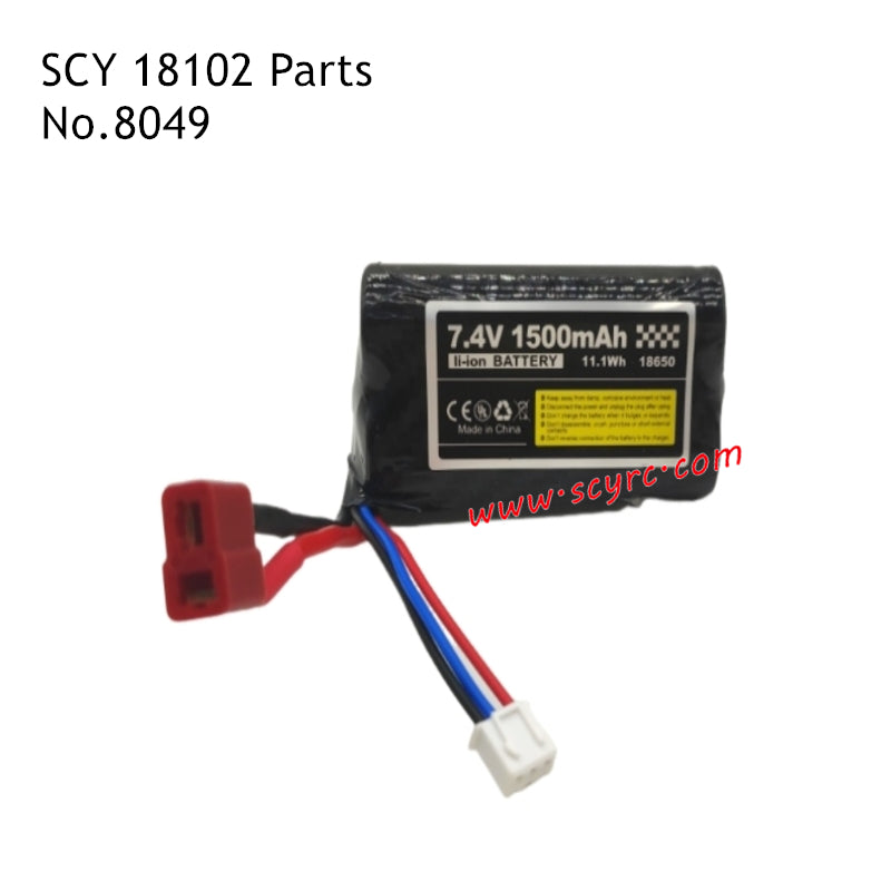 SCY 18102 RC Car Parts 18650 7.4V 1500mAh Battery 8049