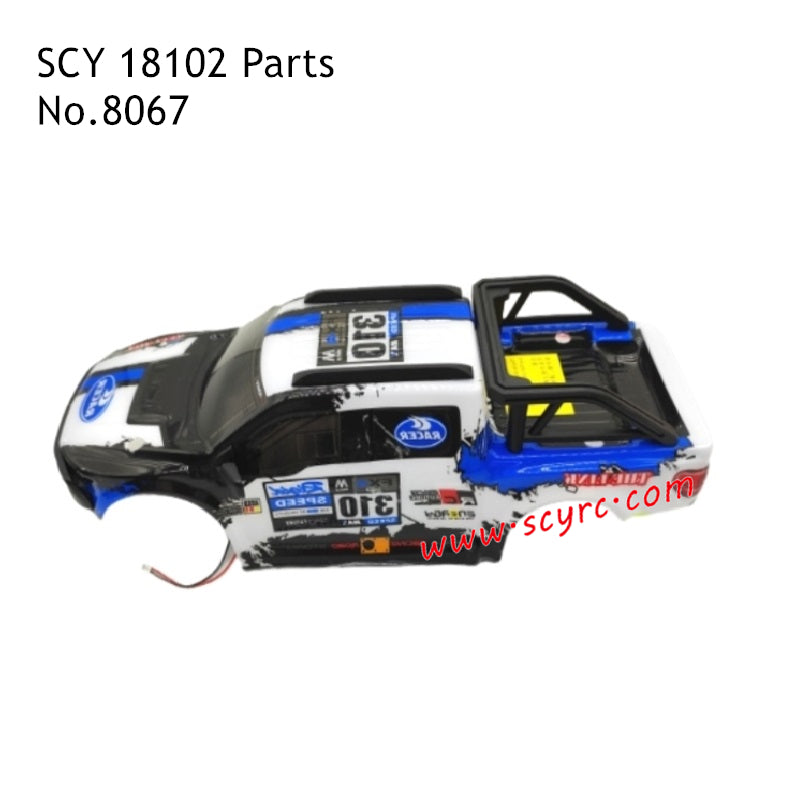 SCY 18102 RC Car Parts Car Shell Assembly Blue 8067