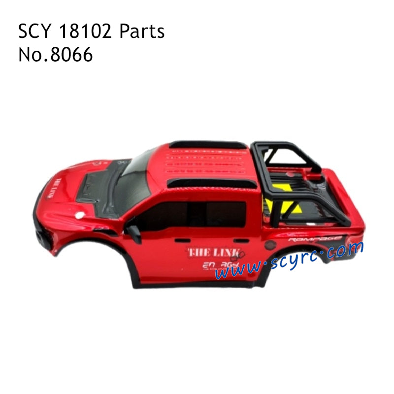SCY 18102 RC Car Parts Car Shell Assembly Red 8066