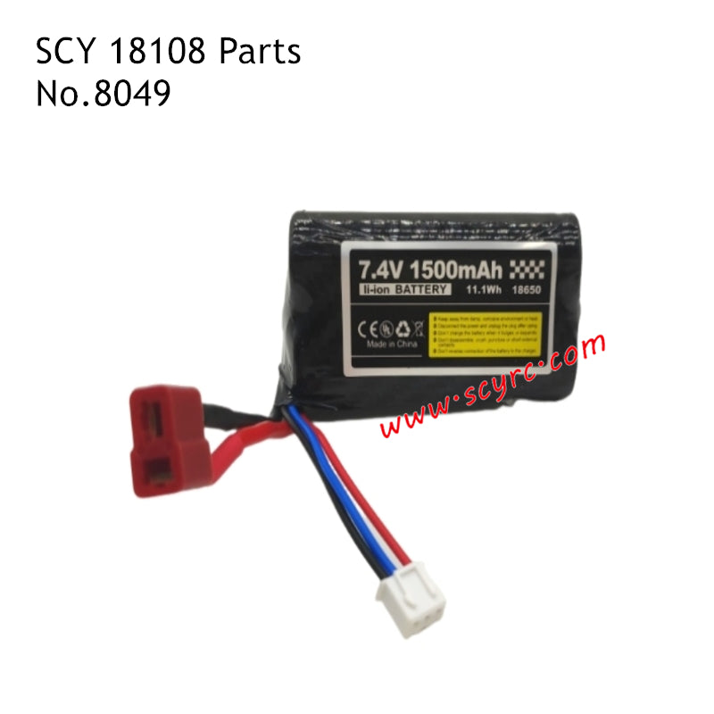 SCY 18108 RC Car Parts 18650 7.4V 1500mAh Battery 8049
