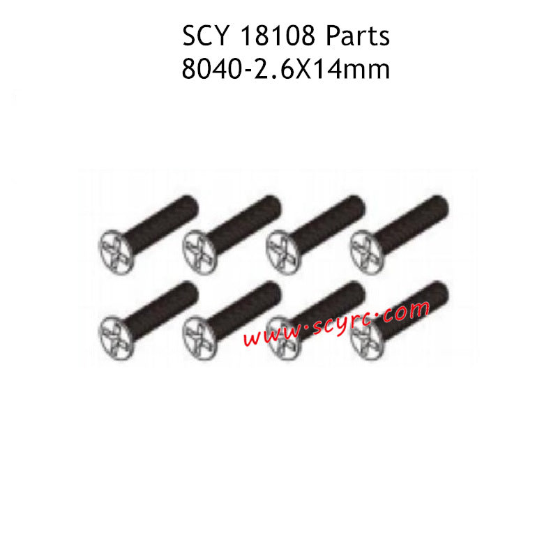 SCY 18108 RC Car Parts 2.6X14mm Screws 8040