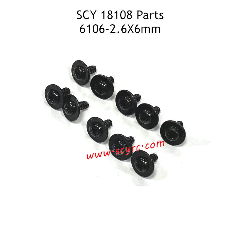 SCY 18108 RC Car Parts 2.6X6mm Screw 6106