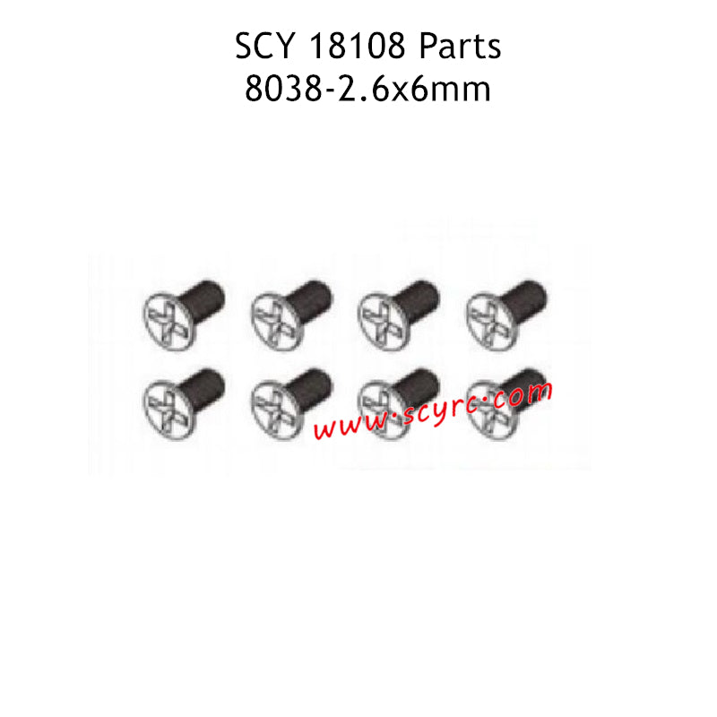 SCY 18108 RC Car Parts 2.6X6mm Screw 8038