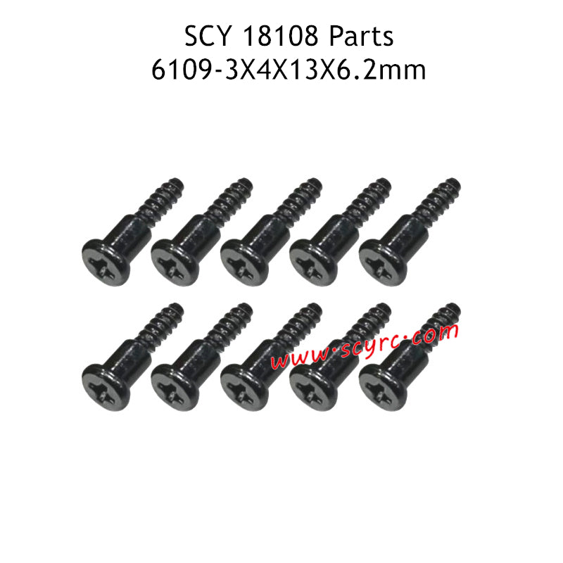 SCY 18108 RC Car Parts 3X4X13X6.2mm Screw 6109