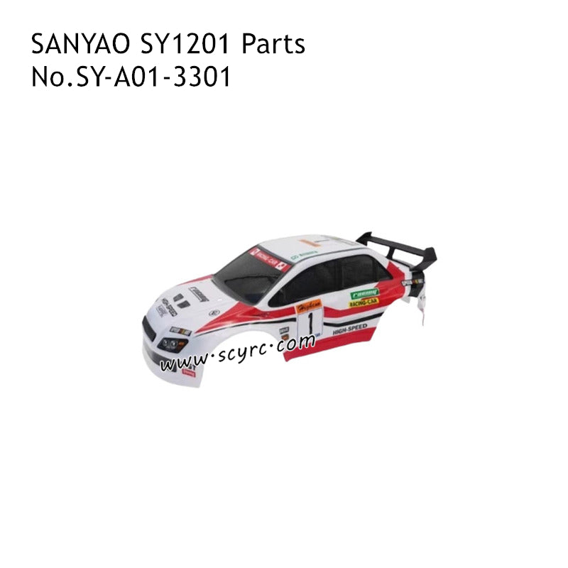 SANYAO SY-1201 RC Car Parts Car Shell Assembly White SY-A01-3301