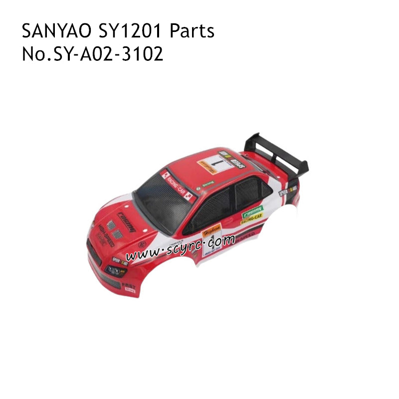 SANYAO SY-1201 RC Car Parts Car Shell Assembly Red SY-A02-3302
