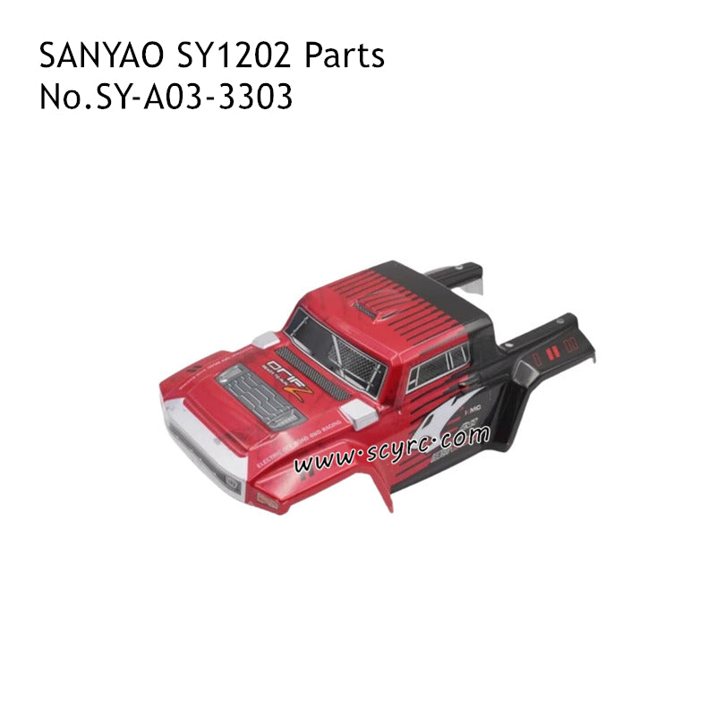 SANYAO SY-1202 RC Car Parts Car Shell Assembly Red SY-A03-3303