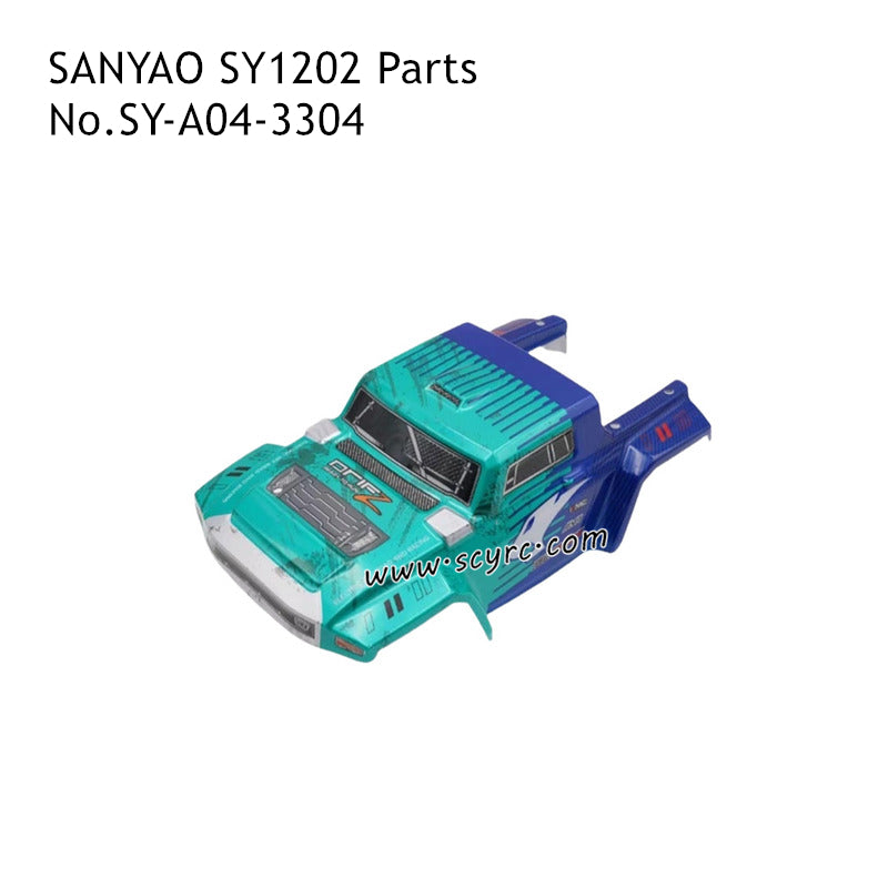 SANYAO SY-1202 RC Car Parts Car Shell Assembly Green SY-A04-3304