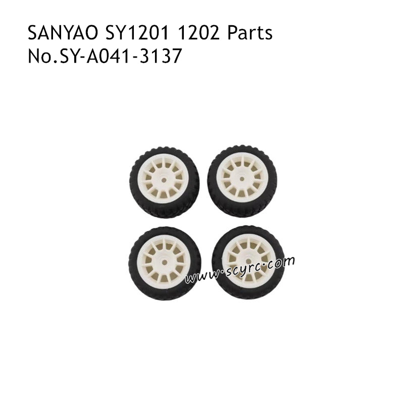 SANYAO SY-1201 SY-1202 RC Truck Parts 70MM Tires White SY-A041-3137