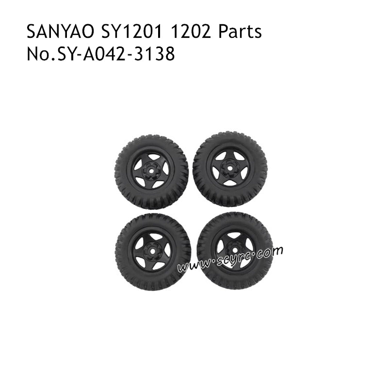 SANYAO SY-1201 SY-1202 RC Truck Parts 70MM Tires Black SY-A042-3138