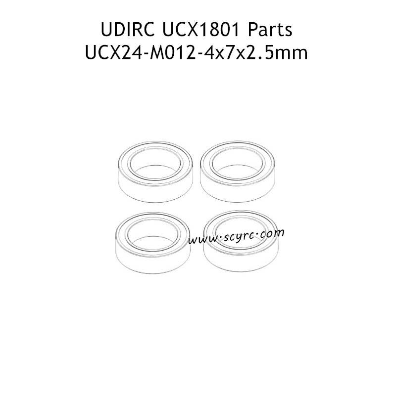 UDIRC UCX1801 RC Car Parts 4x7x2.5mm Ball Bearing UCX24-M012