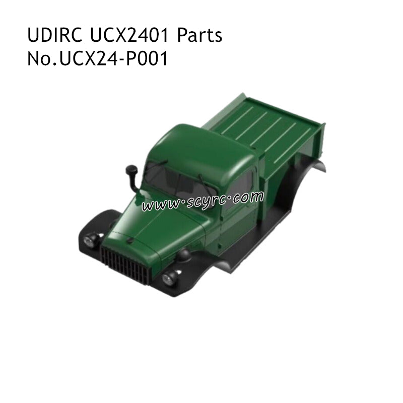UDIRC UCX2401 RC Car Parts Body Assembly With Front LED Green UCX24-P001