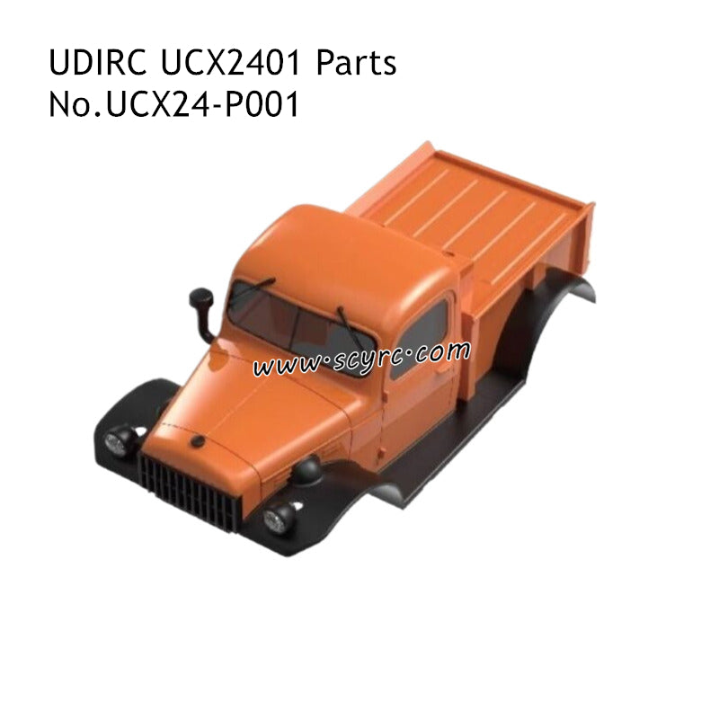 UDIRC UCX2401 RC Car Parts Body Assembly With Front LED Orange  UCX24-P001