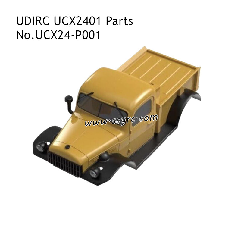 UDIRC UCX2401 RC Car Parts Body Assembly With Front LED Yellow UCX24-P001