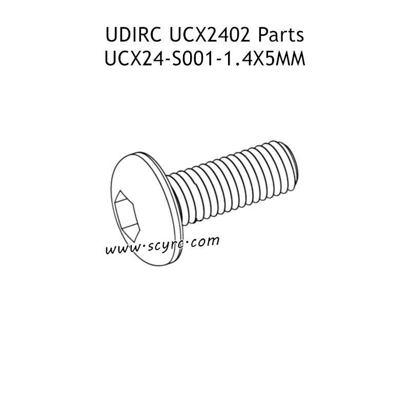 UDIRC UCX2402 Parts 1.4x5mm PM Hexagon Socket Button Head Machine Screw UCX24-S001