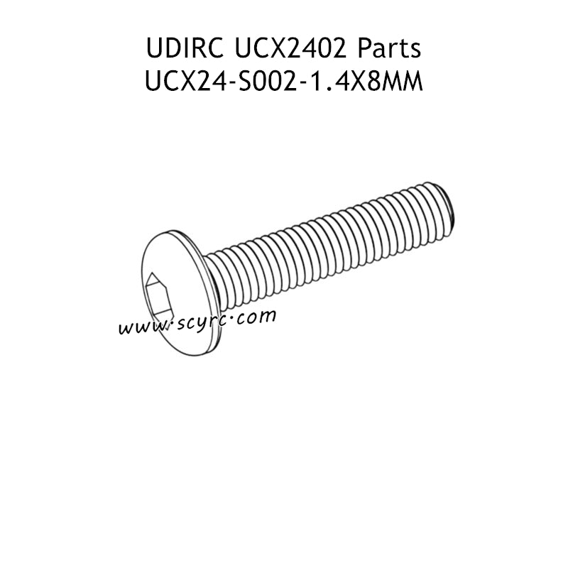 UDIRC UCX2402 Parts 1.4x8mm PM Hexagon Socket Button Head Machine Screw UCX24-S002