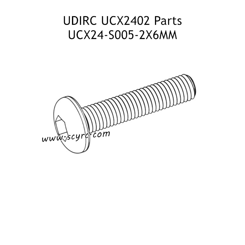UDIRC UCX2402 Parts 2x6mm PM Hexagon Socket Button Head Machine Screw UCX24-S005