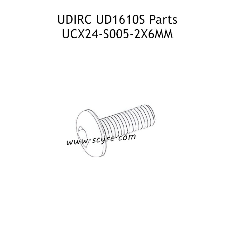 UDIRC UD1610S Parts 2X6mm PM Hexagon Round Head Machine Screw UCX24-S005