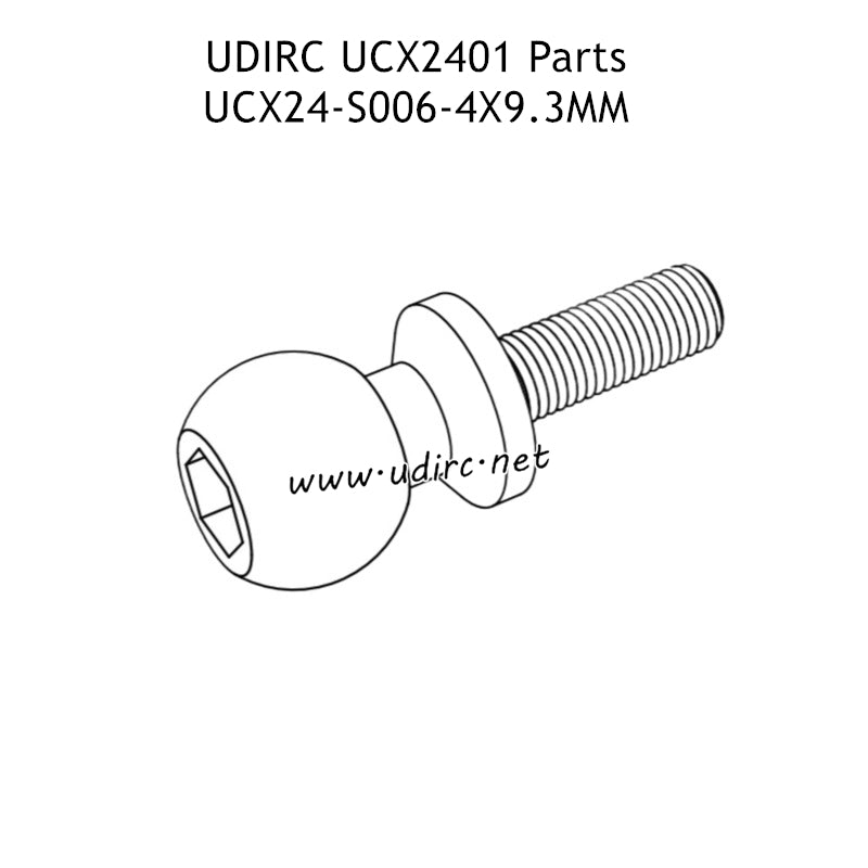 UDIRC UCX2401 Parts 4x9.3mm Hollow Ball Screw UCX24-S006