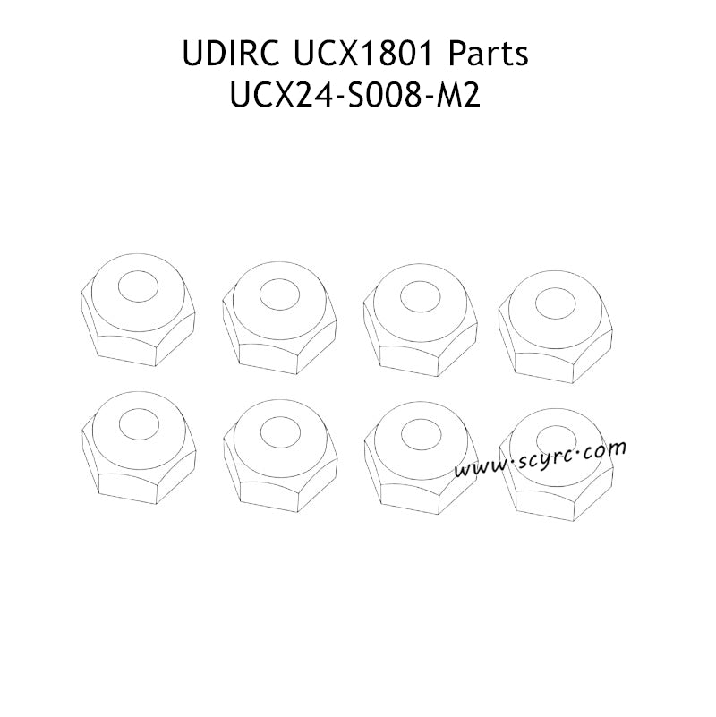 UDIRC UCX1801 RC Car Parts M2 Hex Flanged Nylon Lock Nut UCX24-S008