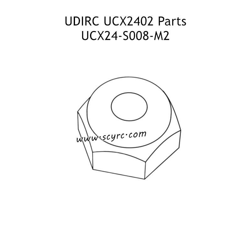 UDIRC UCX2402 Parts M2 Hex Flanged Nylon Lock Nut UCX24-S008