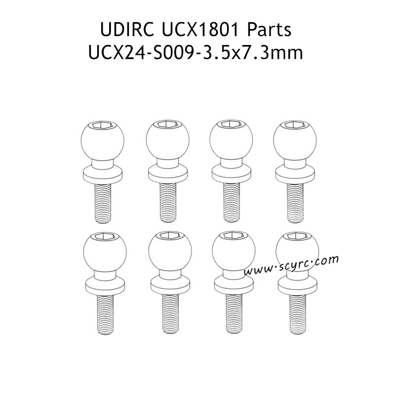 UDIRC UCX1801 Parts 3.5x7.3mm Hollow Ball Screw UCX24-S009