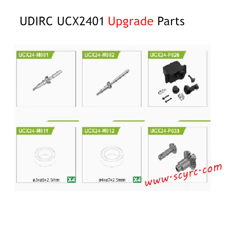 UDIRC UCX2401 1/24 Scale Upgrade Parts Front Axle Kits