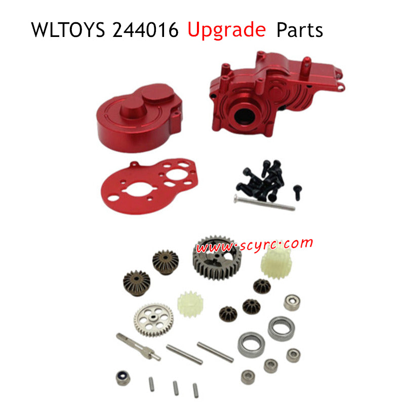 WLTOYS 244016 Upgrade Parts Gearbox Housing and Gear Assembly Red