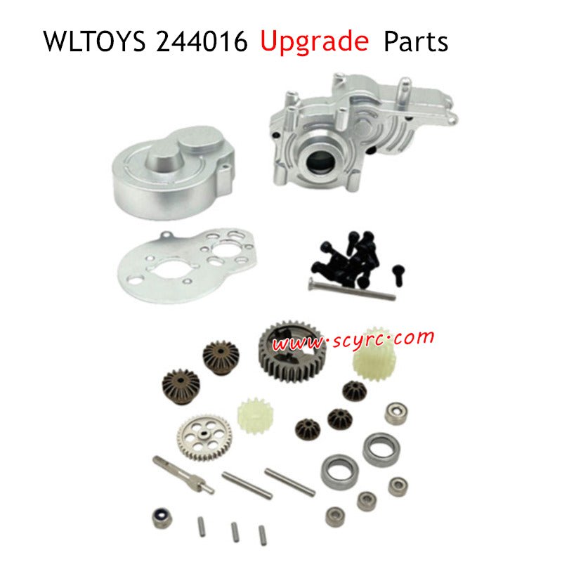 WLTOYS 244016 Upgrade Parts Gearbox Housing and Gear Assembly Silver