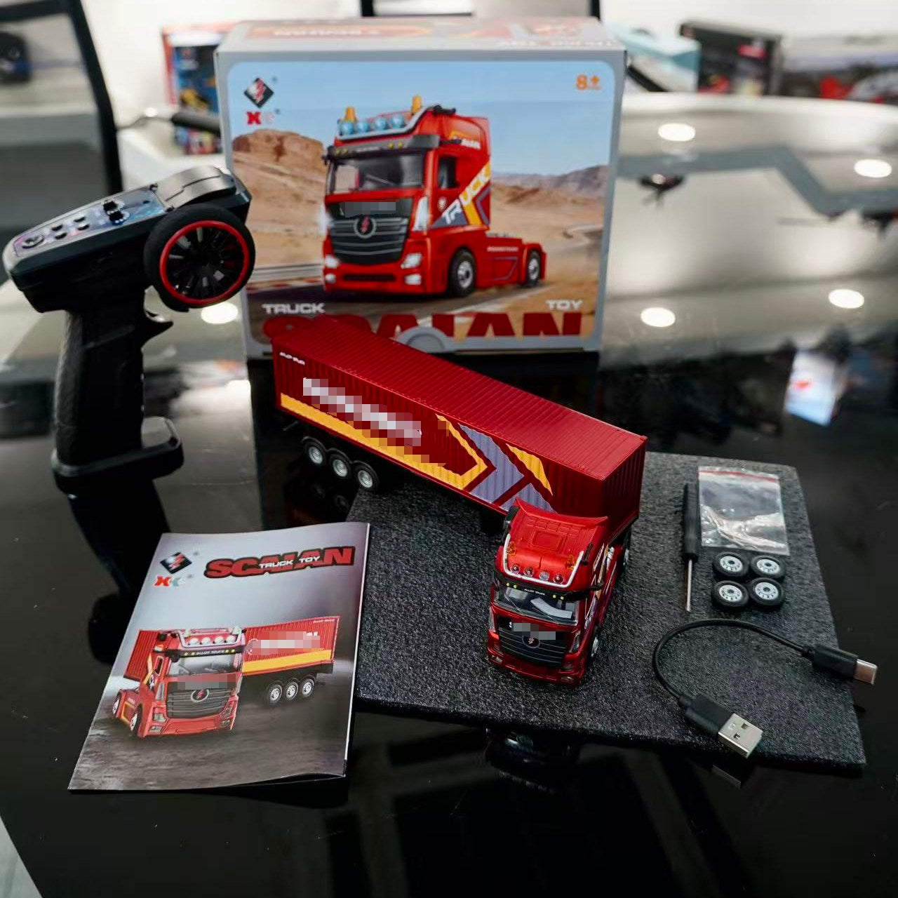 WLTOYS XK 6408 1/64 Container Truck RTR for Kids on the table